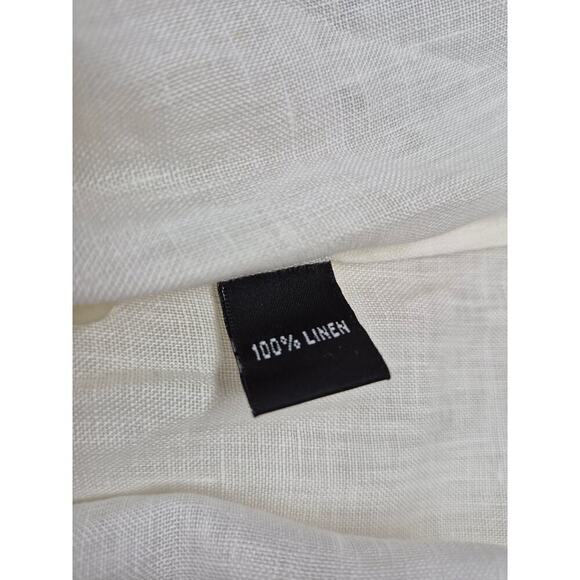 Linda Allard Ellen Tracy 100% White Linen Button Down Shirt Sz 6 S NWT $245 - Picture 6 of 6